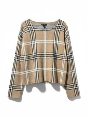 Tahari Plaid Knit Sweater – Size Large